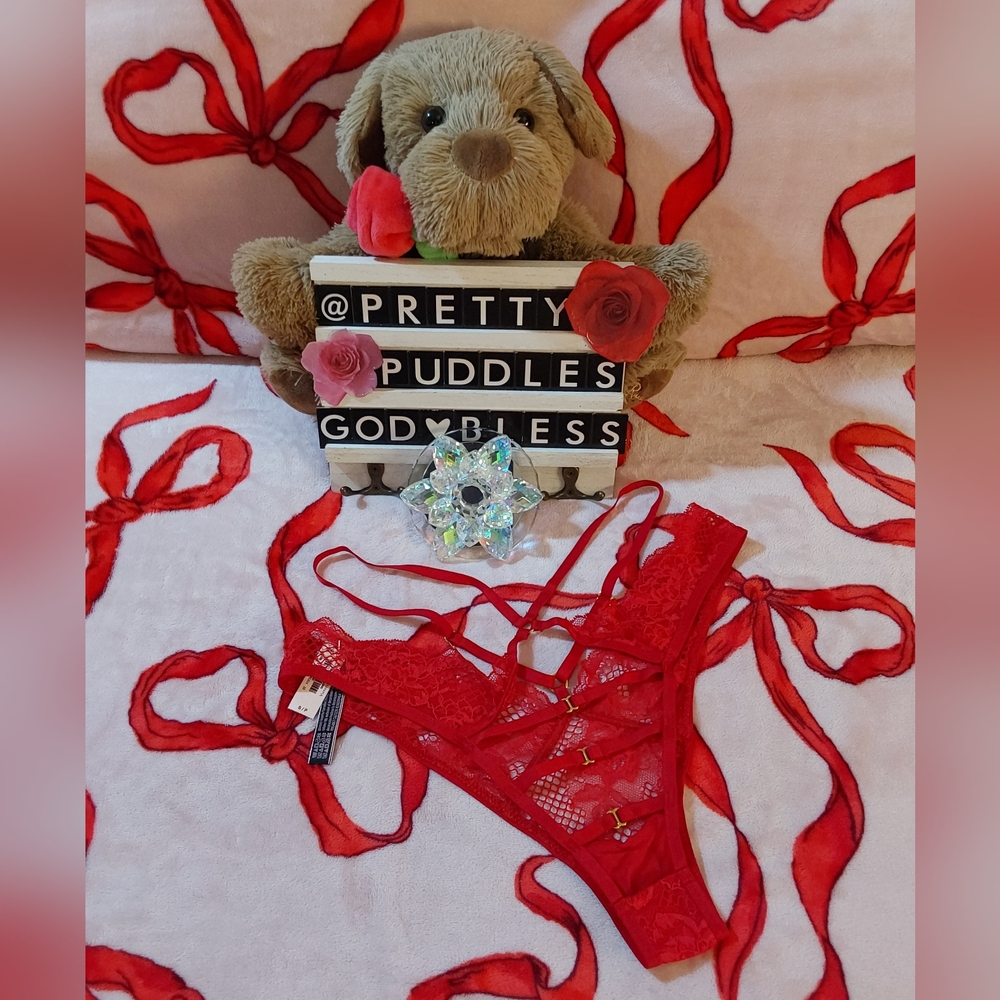 ❤️ S VS Very Sexy Fishnet Floral Open Back Brazilian Panty ❤️